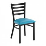 Lancaster Table & Seating Clear Coat Finish Ladder Back Chair with Mahogany Wood Seat - Assembled