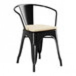 Lancaster Table & Seating Alloy Onyx Black Outdoor Arm Chair with Tan Fabric Magnetic Cushion Lancaster Table & Seating Alloy Onyx Black Outdoor Arm Chair with Tan Fabric Magnetic Cushion
