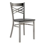 Lancaster Table & Seating Clear Coat Finish Cross Back Chair with Black Wood Seat - Detached Seat Lancaster Table & Seating Clear Coat Finish Cross Back Chair with Black Wood Seat - Detached Seat