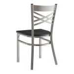 Lancaster Table & Seating Clear Coat Finish Cross Back Chair with Black Wood Seat - Detached Seat Lancaster Table & Seating Clear Coat Finish Cross Back Chair with Black Wood Seat - Detached Seat