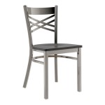 Lancaster Table & Seating Clear Coat Finish Cross Back Chair with Black Wood Seat - Detached Seat Lancaster Table & Seating Clear Coat Finish Cross Back Chair with Black Wood Seat - Detached Seat