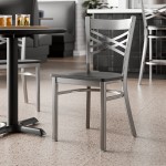 Lancaster Table & Seating Clear Coat Finish Cross Back Chair with Black Wood Seat - Detached Seat Lancaster Table & Seating Clear Coat Finish Cross Back Chair with Black Wood Seat - Detached Seat