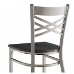 Lancaster Table & Seating Clear Coat Finish Cross Back Chair with Black Wood Seat - Detached Seat Lancaster Table & Seating Clear Coat Finish Cross Back Chair with Black Wood Seat - Detached Seat
