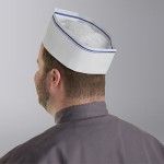 Choice Adjustable Blue Stripe Disposable Overseas Cap - 1,000/Case Choice Adjustable Blue Stripe Disposable Overseas Cap - 1,000/Case