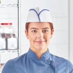 Choice Adjustable Blue Stripe Disposable Overseas Cap - 1,000/Case Choice Adjustable Blue Stripe Disposable Overseas Cap - 1,000/Case