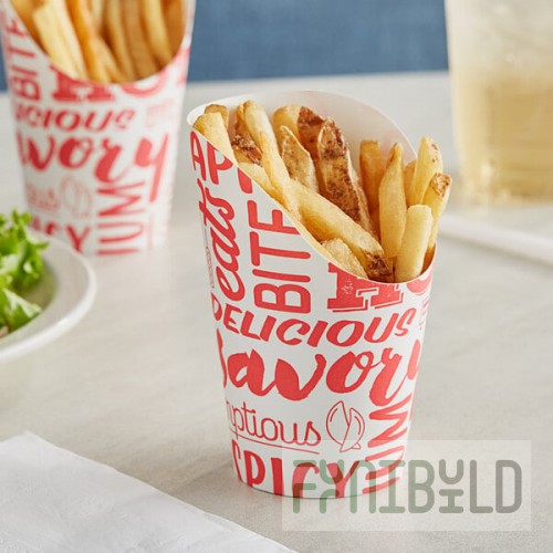 Choice Medium 12 oz. Paper Scoop Cup with Hot Food Print Design - 1,000/Case