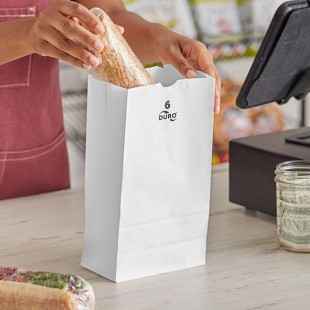 Duro 6 lb. White Paper Bag - 500/Bundle Duro 6 lb. White Paper Bag - 500/Bundle