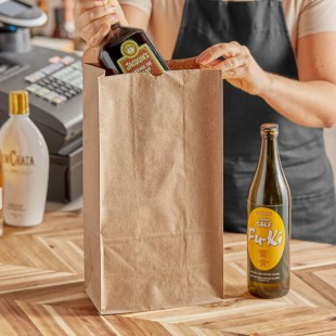 Choice Heavy Duty 20 lb. Heavy-Duty Natural Kraft Bag - 400/Case