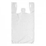 Choice 1/10 XS Size White Unprinted Embossed Medium-Duty Plastic T-Shirt Bag - 1,500/Case