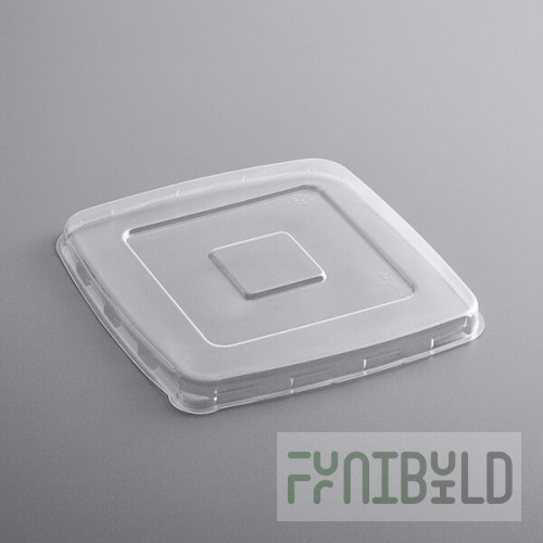 Fineline 42SBFL Conserveware PETE Flat Lid for 16/24/32/40 oz. Square Bowls - 300/Case