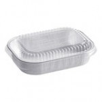 Durable Packaging 9220-PT-100 Smoothwall Black Diamond and Gold Mini Foil Entree / Take-Out Pan with Dome Lid 16 oz. - 100/Case