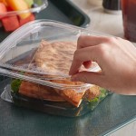Dart ClearPac SafeSeal 48 oz. Tamper-Resistant, Tamper-Evident Hinged Container with Flat Lid - 200/Case Dart ClearPac SafeSeal 48 oz. Tamper-Resistant, Tamper-Evident Hinged Container with Flat Lid - 200/Case