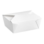 Choice White Microwavable Folded Paper #8 Take-Out Customizable Container 6