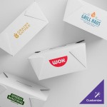 Choice White Microwavable Folded Paper #8 Take-Out Customizable Container 6