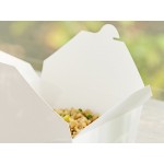 Choice White Microwavable Folded Paper #8 Take-Out Customizable Container 6