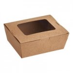 Choice White Microwavable Folded Paper #8 Take-Out Customizable Container 6