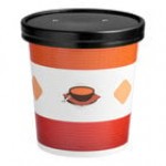 Choice 16 oz. Kraft Poly-Coated Paper Food Cup with Vented Paper Lid - 250/Case