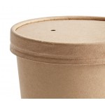Choice 16 oz. Kraft Poly-Coated Paper Food Cup with Vented Paper Lid - 250/Case