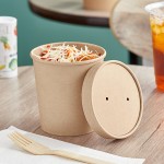 Choice 16 oz. Kraft Poly-Coated Paper Food Cup with Vented Paper Lid - 250/Case