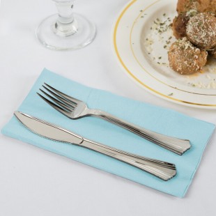 Creative Converting 67157B Pastel Blue 1/8 Fold 2-Ply Paper Dinner Napkin - 600/Case Creative Converting 67157B Pastel Blue 1/8 Fold 2-Ply Paper Dinner Napkin - 600/Case
