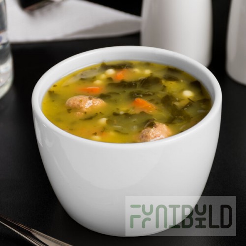 Libbey Slenda 10.5 oz. Royal Rideau White Porcelain Bouillon - Sample