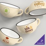 Acopa Embers 10 oz. Cream White Matte Stoneware Cup - Sample