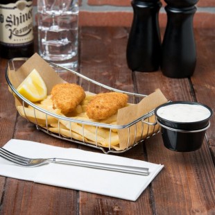 Clipper Mill by G.E.T. 4-80117 Stainless Steel Boat Basket with Condiment Holder - 13