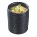 Solia Pasta Spaghetti 2 oz. Round Black Ribbed Porcelain Mini Dish - 144/Case Solia Pasta Spaghetti 2 oz. Round Black Ribbed Porcelain Mini Dish - 144/Case