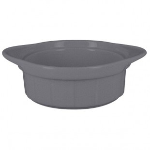 RAK Porcelain Chef's Fusion 10.2 oz. Stone Gray Porcelain Ramekin with Grooves - 12/Case