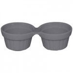 RAK Porcelain Chef's Fusion 10.2 oz. Stone Gray Porcelain Ramekin with Grooves - 12/Case