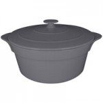 RAK Porcelain Chef's Fusion 10.2 oz. Stone Gray Porcelain Ramekin with Grooves - 12/Case