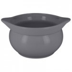 RAK Porcelain Chef's Fusion 10.2 oz. Stone Gray Porcelain Ramekin with Grooves - 12/Case
