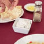 Libbey SL-44 Slate 4 oz. Ultra Bright White Square Porcelain Dipping Bowl - 36/Case