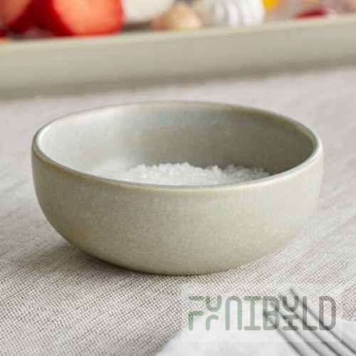 Acopa Pangea 2.5 oz. Ash Gray Matte Porcelain Ramekin - 36/Case