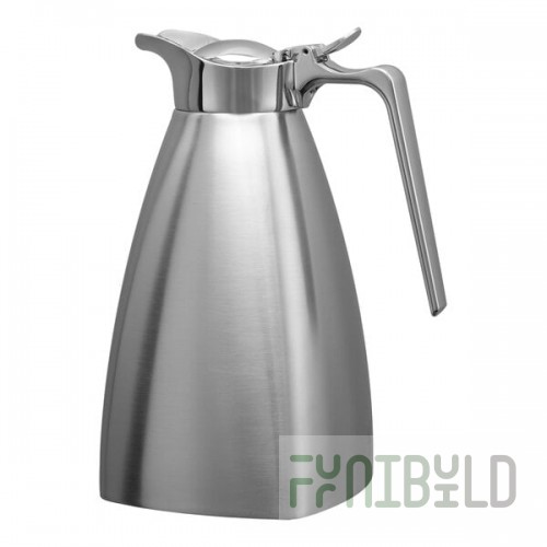 Service Ideas Square Server 33.8 oz. Stainless Steel Square Insulated Coffee Carafe / Server SVSQ10BS