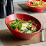 GET B-782-CM Diamond Harvest San Michele 14 oz. Crimson Slanted Melamine Bowl - 12/Case