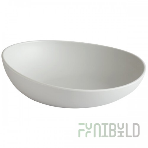 GET Enterprises B-4500-LG Riverstone 28 oz. Light Gray Irregular Round Matte Melamine Serving Bowl - 12/Pack