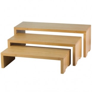 TableCraft RBAM300 Bamboo 3-Piece Cascade Riser Set