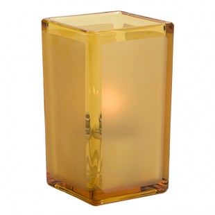 Hollowick 6109FA Quad Amber Satin Panel Glass Votive Hollowick 6109FA Quad Amber Satin Panel Glass Votive