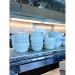 Acopa 7.25 oz. Ivory (American White) Rolled Edge Stoneware Bouillon Cup - 36/Case