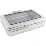 Bon Chef 20307NG 8 Qt. Stainless Steel Hinged Top Full Size Induction Chafer