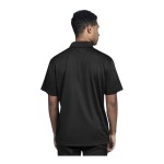 Uncommon Chef 50TJ01-R Men's Customizable Black Short Sleeve Moisture Wicking Polo Shirt - Polyester - L