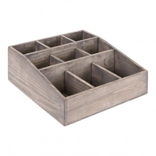 Cal-Mil Aspen 9-Section Gray-Washed Pine Wood Condiment Organizer 1714-110 - 12 Cal-Mil Aspen 9-Section Gray-Washed Pine Wood Condiment Organizer 1714-110 - 12