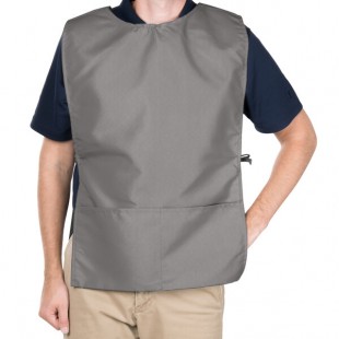 Intedge Gray Adjustable Poly-Cotton Cobbler Apron with 2 Pockets - 29