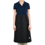 Chef Revival Black Poly-Cotton Customizable Bistro Apron with 1 Pocket - 30