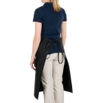 Chef Revival Black Poly-Cotton Customizable Bistro Apron with 1 Pocket - 30