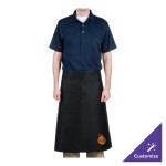 Chef Revival Black Poly-Cotton Customizable Bistro Apron with 1 Pocket - 30