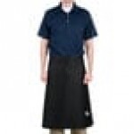 Chef Revival Black Poly-Cotton Customizable Bistro Apron with 1 Pocket - 30