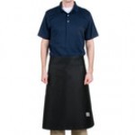 Chef Revival Black Poly-Cotton Customizable Bistro Apron with 1 Pocket - 30