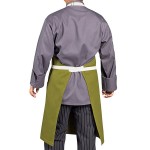 Uncommon Chef 3115 Moss Green Customizable 100% Cotton Canvas Vibe Bib Apron with Natural Webbing and 3 Pockets - 34